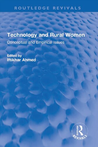 Technology and Rural Women: Conceptual and Empirical Issues