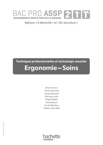 Ergonomie-Soins 2de, 1re, Tle Bac Pro ASSP - Livre du Professeur - Éd. 2018