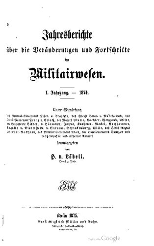 Jahresberichte über die Veränderungen und Fortschritte im Militärwesen