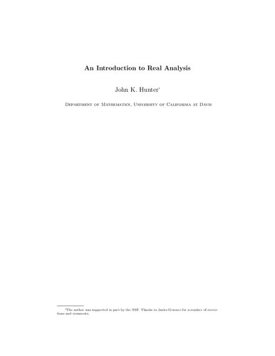 An Introduction to Real Analysis