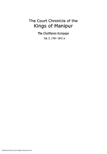 The Court Chronicle of the Kings of Manipur: Volume 2, The Cheitharon Kumpapa