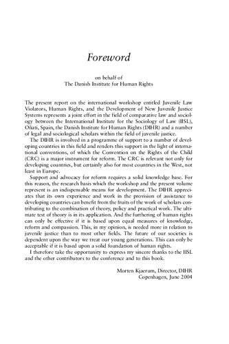 Juvenile Law Violators, Human Rights, and the Development of New Juvenile Justice Systems