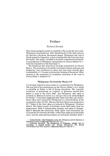 Philoponus On Aristotle Physics 5-8 with Simplicius: On Aristotle on the Void