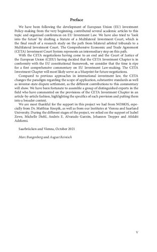 CETA Investment Law: Article-by-Article Commentary