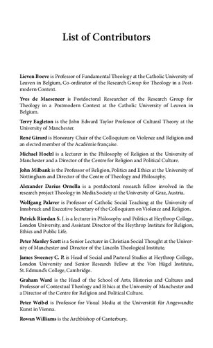 The New Visibility of Religion: Studies in Religion and Cultural Hermeneutics