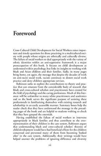 Cross-Cultural Child Development for Social Workers: An Introduction