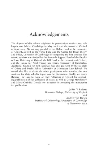 Previous Convictions at Sentencing: Theoretical and Applied Perspectives