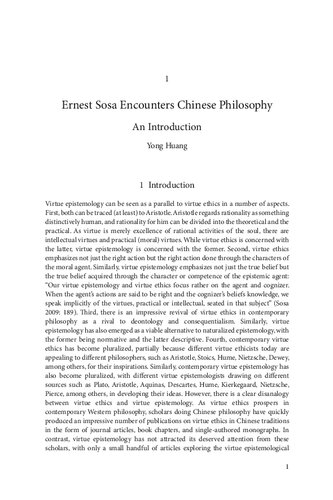 Ernest Sosa Encountering Chinese Philosophy: A Cross-Cultural Approach to Virtue Epistemology