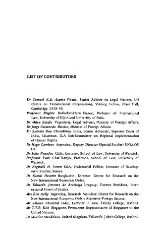 Legal Aspects of the New International Economic Order