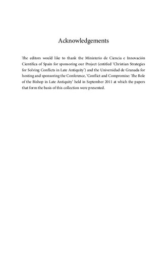 The Role of the Bishop in Late Antiquity: Conflict and Compromise