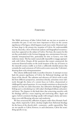 Calvin Today: Reformed Theology and the Future of the Church