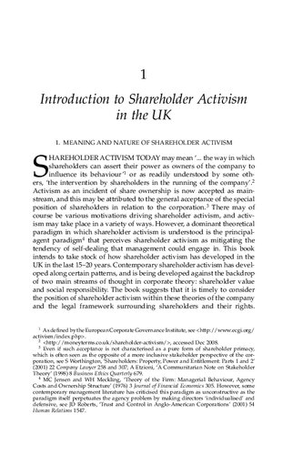 The Foundations and Anatomy of Shareholder Activism