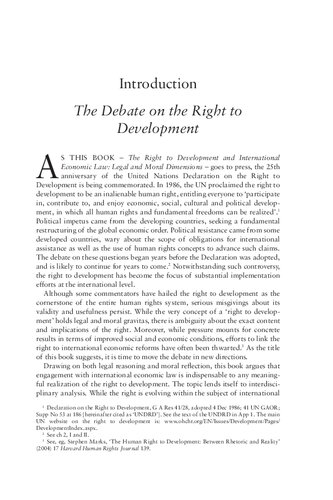 The Right to Development and International Economic Law: Legal and Moral Dimensions