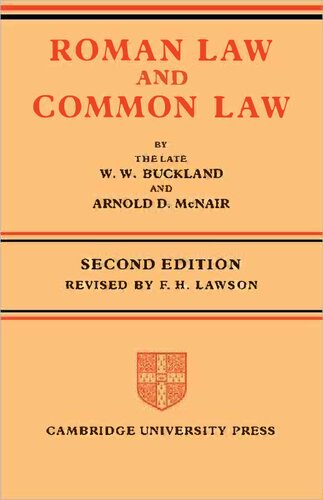 Roman Law and Common Law - Comparison in Outline