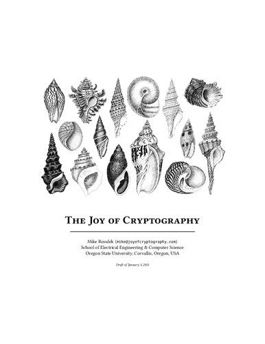 The Joy of Cryptography (2021 Updated)