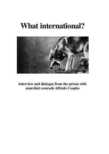 What international? Interview and dialogue from the prison with anarchist comrade Alfredo Cospito