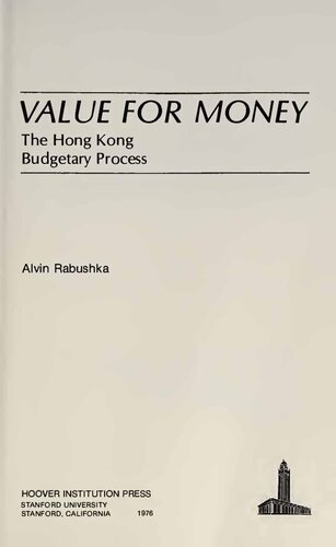 Value for Money - Hong Kong Budgetary Process