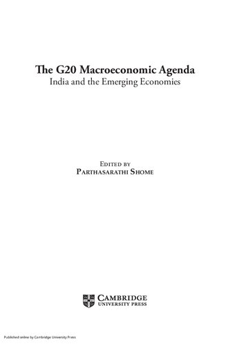 The G20 Macroeconomic Agenda: India and the Emerging Economies