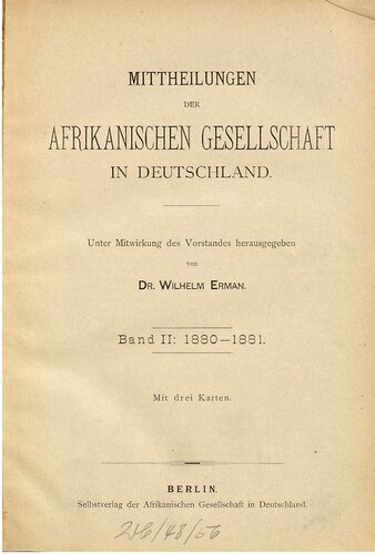 Mitteilungen der Afrikanischen Gesellschaft in Deutschland