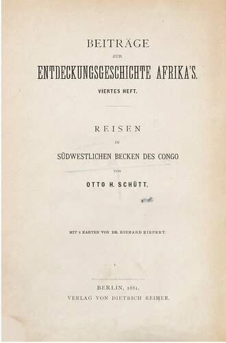 Reisen im südwestlichen Becken des Congo [Kongo]