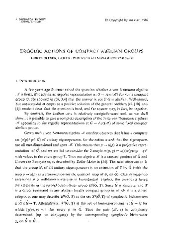 ERGODIC ACTIONS OF COMPACT ABELIAN GROUPS