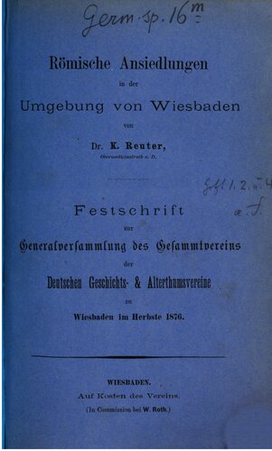 Römische Ansiedlungen in der Umgebung von Wiesbaden