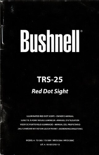 Bushnell TRS-25 Red Dot Sight User Manual