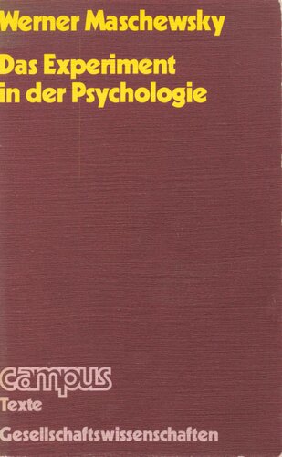 Das Experiment in der Psychologie