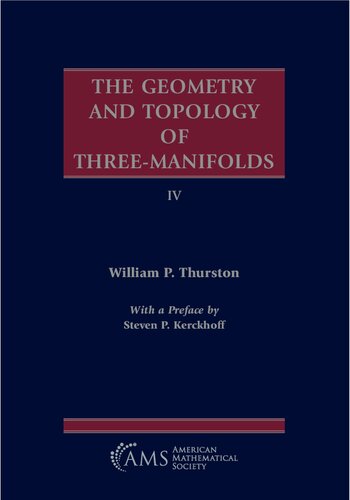 The Geometry and Topology of Three-Manifolds