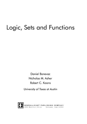 Logic, Sets, and Functions