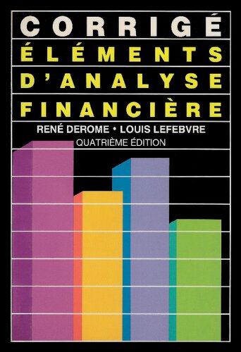 Éléments d'analyse financière : corrigé