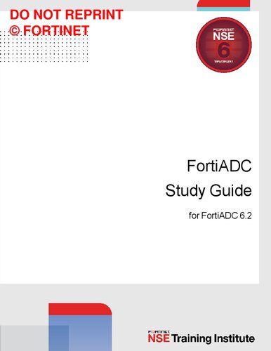 Fortinet FortiADC Study Guide for FortiADC 6.2