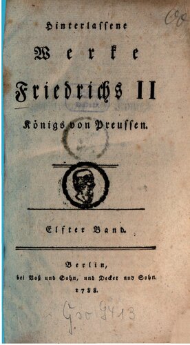 Hinterlassene Werke Friedrichs II., Königs von Preußen