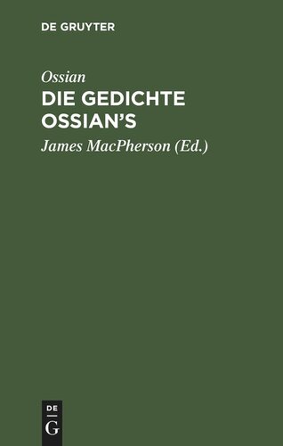 Die Gedichte Ossian’s: Band 1-3