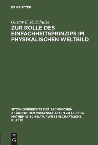 Zur Rolle des Einfachheitsprinzips im physikalischen Weltbild