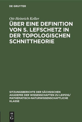 Über eine Definition von S. Lefschetz in der topologischen Schnittheorie