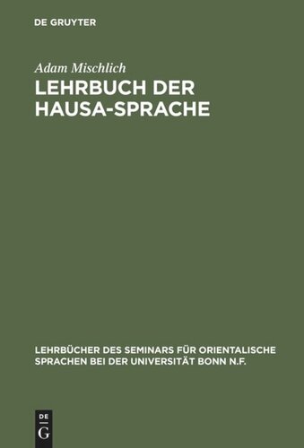 Lehrbuch der Hausa-Sprache