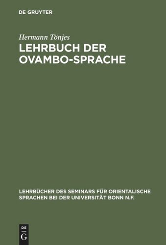 Lehrbuch der Ovambo-Sprache: Osikuanjama - Deutsch