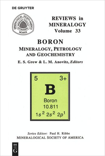 Boron: Mineralogy, Petrology, and Geochemistry