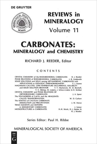 Carbonates: Mineralogy and Chemistry