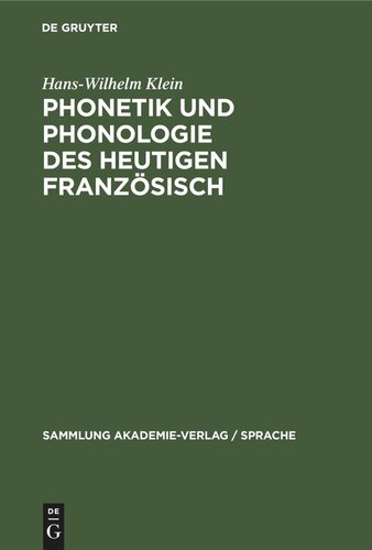 Phonetik und Phonologie des heutigen Französisch