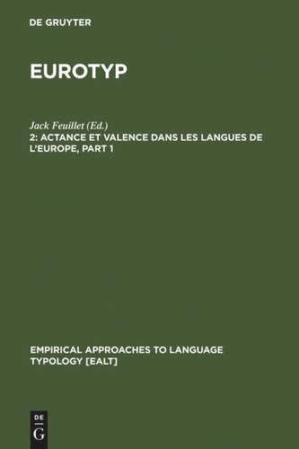 Eurotyp: 2 Actance et Valence dans les Langues de l'Europe