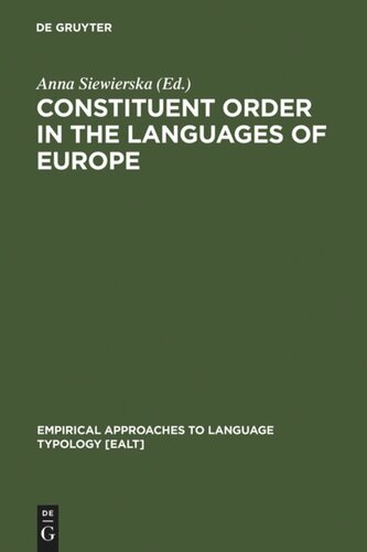 Eurotyp: 1 Constituent Order in the Languages of Europe