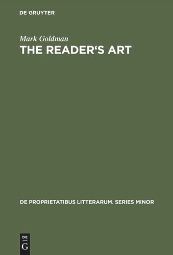 The Reader's Art: Virginia Woolf as a Literary Critic