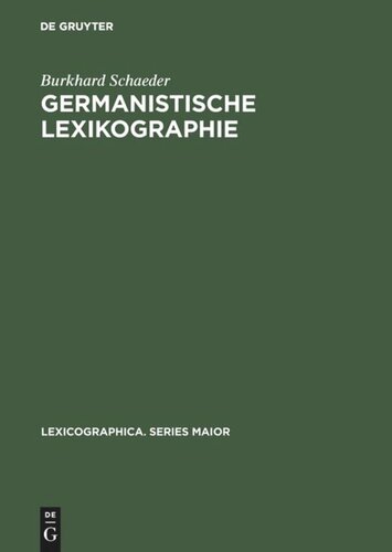 Germanistische Lexikographie