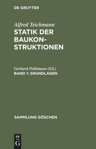 Statik der Baukonstruktionen: Band 1 Grundlagen