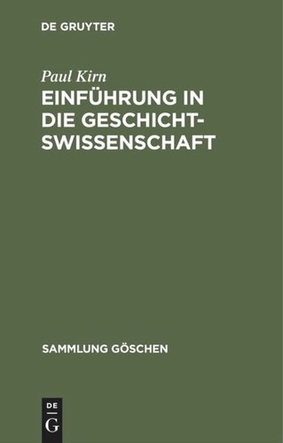 Einführung in die Geschichtswissenschaft