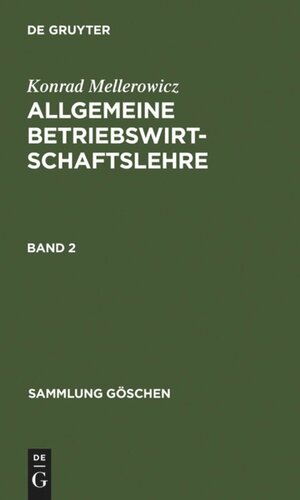 Allgemeine Betriebswirtschaftslehre: Band 2