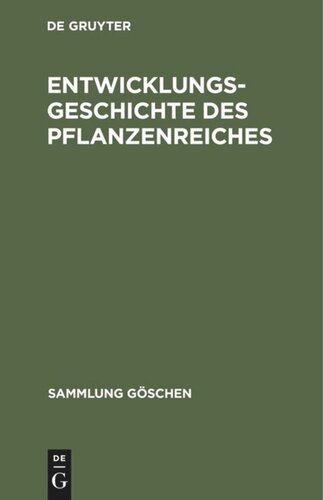 Entwicklungsgeschichte des Pflanzenreiches