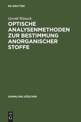 Optische Analysenmethoden zur Bestimmung anorganischer Stoffe